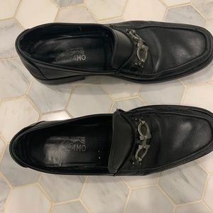 Salvatore Ferragamo Black Leather Loafers